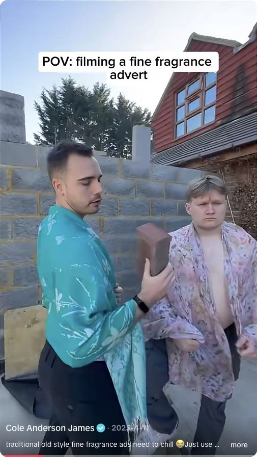 A perfume advert becomes a familiar comedy sketch.